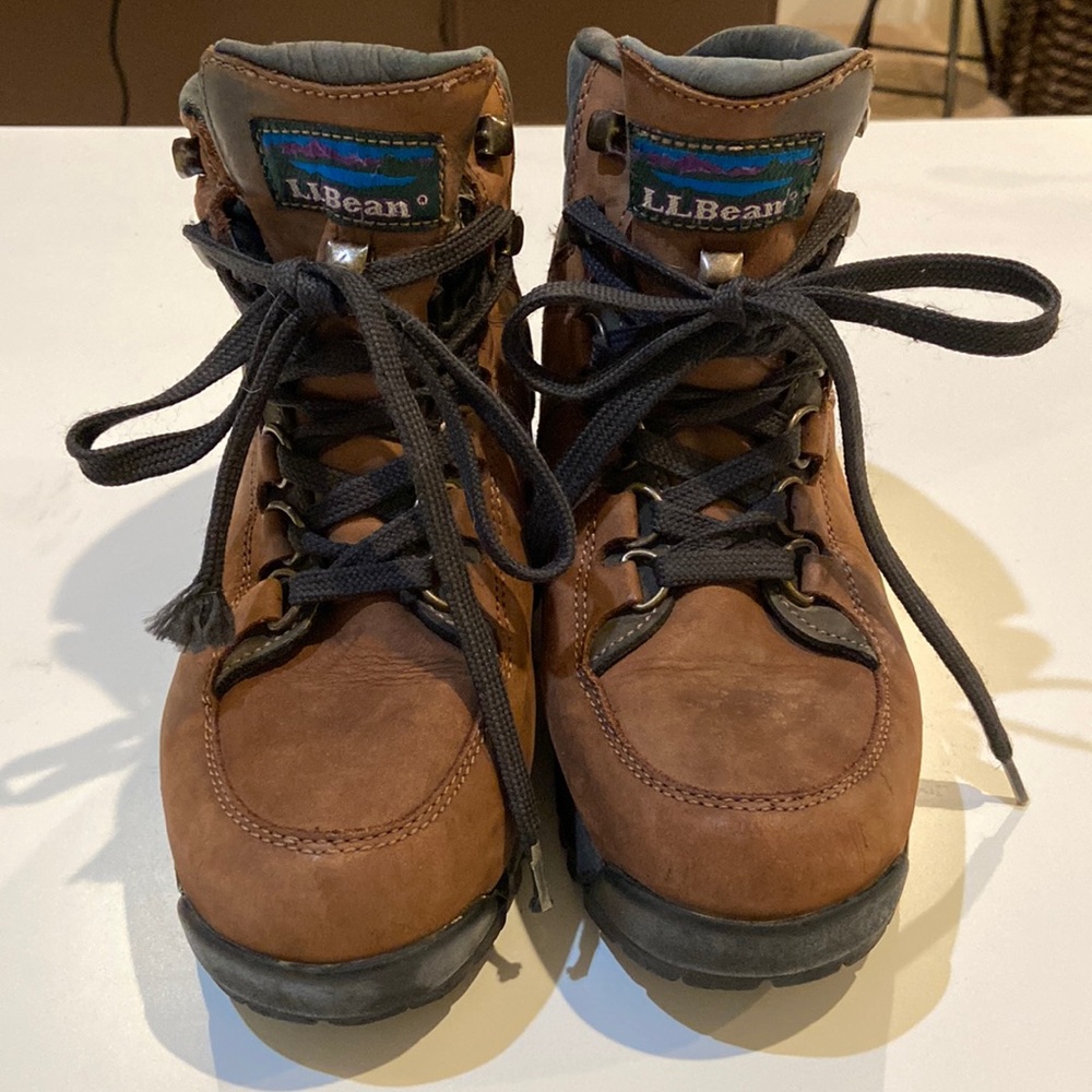 Women’s L.L. Bean GORTEX hiking boots brown and blue leather